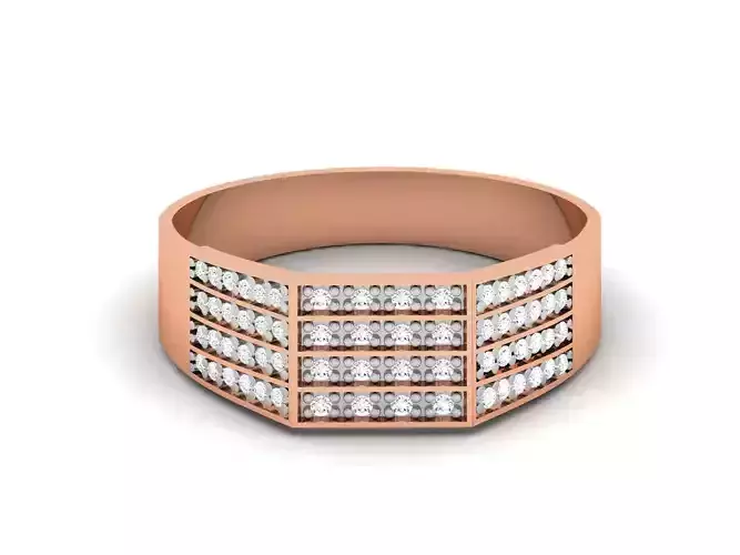 Gents Groom Mens Diamond Band Ring 3dm render details 3D print model