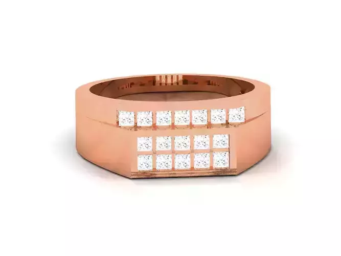 Gents Groom Mens Diamond Band Ring 3dm render details 3D print model