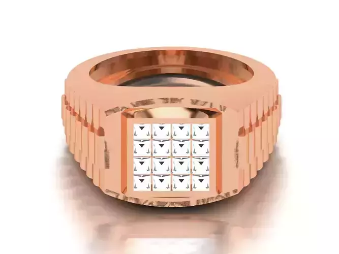Gents Groom Mens Diamond Band Ring 3dm render details 3D print model