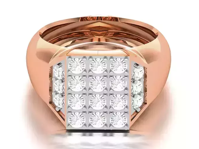 Gents Groom Mens Diamond Band Ring 3dm render details 3D print model