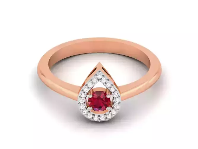 Women solitaire ring 3dm render detail