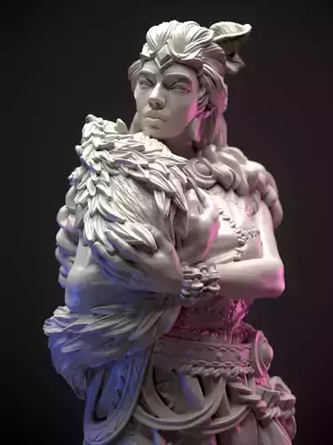 Druid female with her pet 