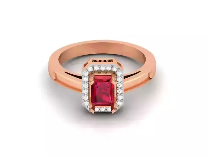 Women solitaire ring 3dm render detail