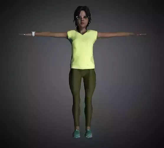 Asian Girl Liya rigged 3D model