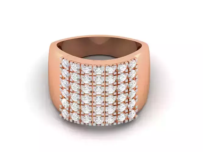 Gents Groom Mens Diamond Band Ring 3dm render details 3D print model
