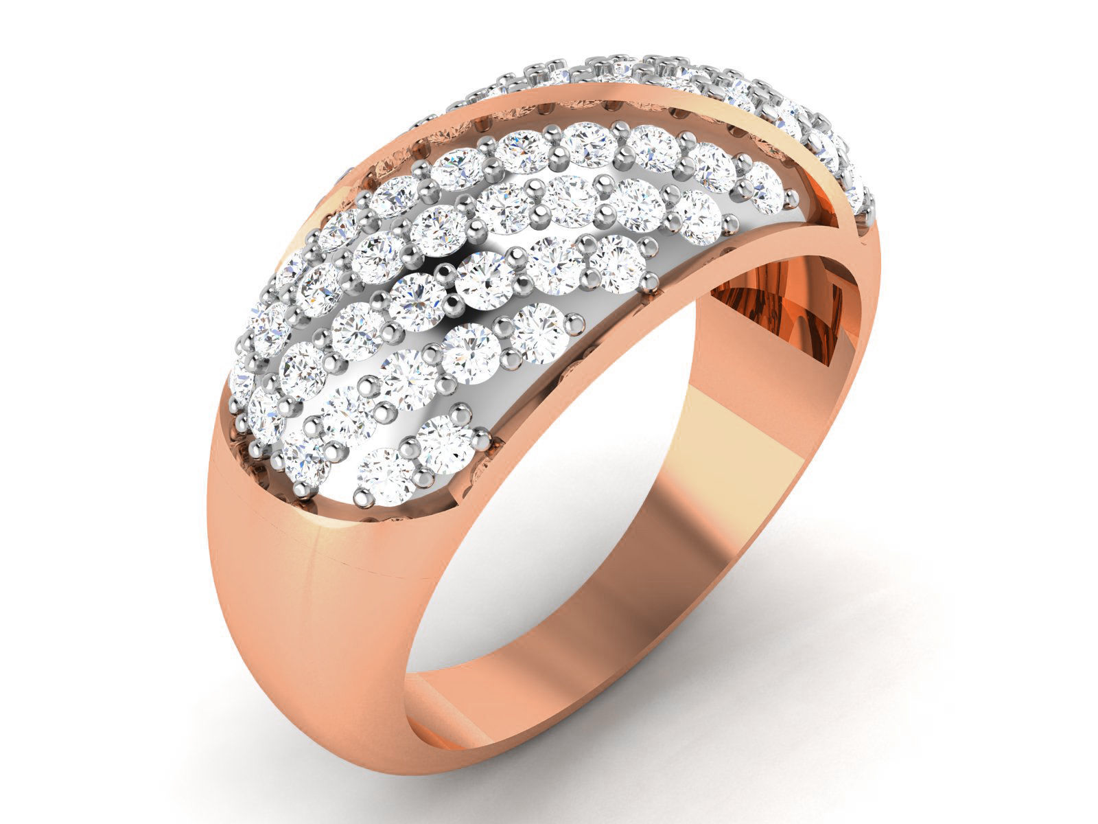 Diamond Band Ring 3dm render detail 3D print model_1