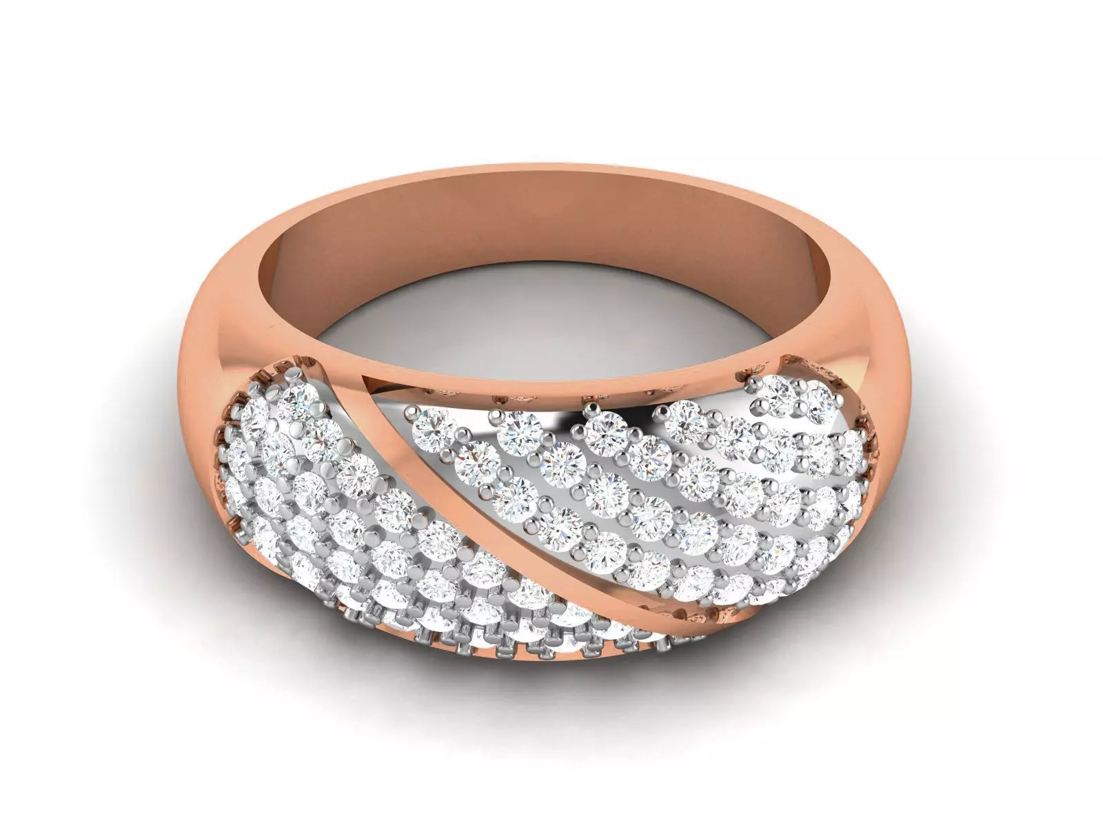 Diamond Band Ring 3dm render detail 3D print model_0