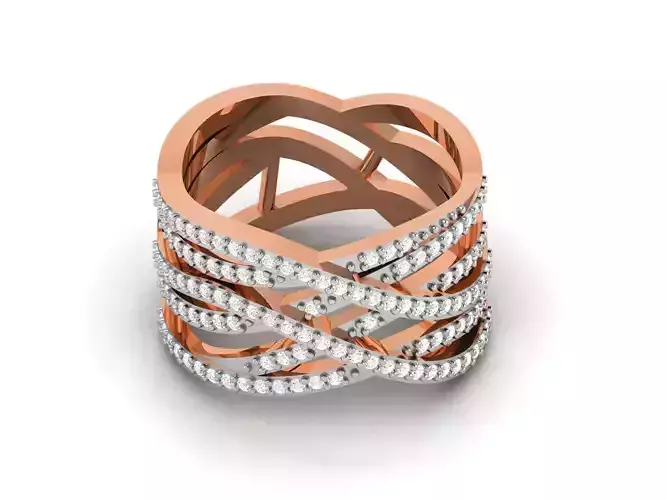 Women Diamond Cocktail Ring 3dm renders detail