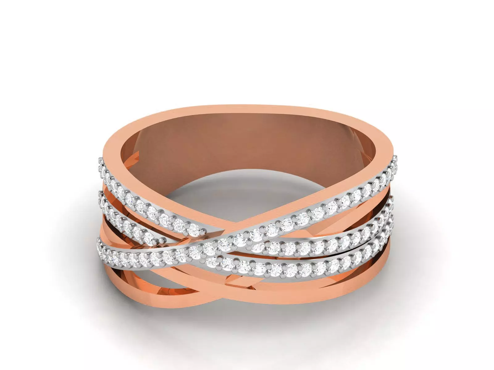 Wire Mesh High Jewelry Women Diamond Ring 3dm render details 3D print model_0