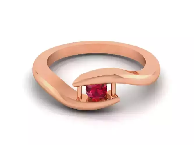 Women Solitaire Ring 3dm render details