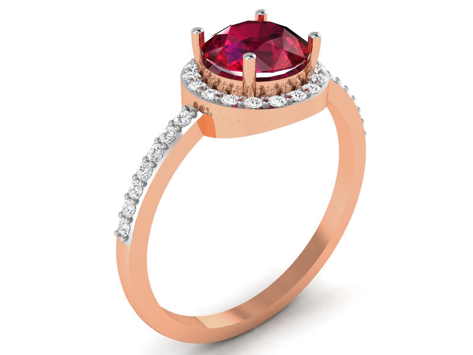 Women solitaire ring 3dm render detail 3D print model_1