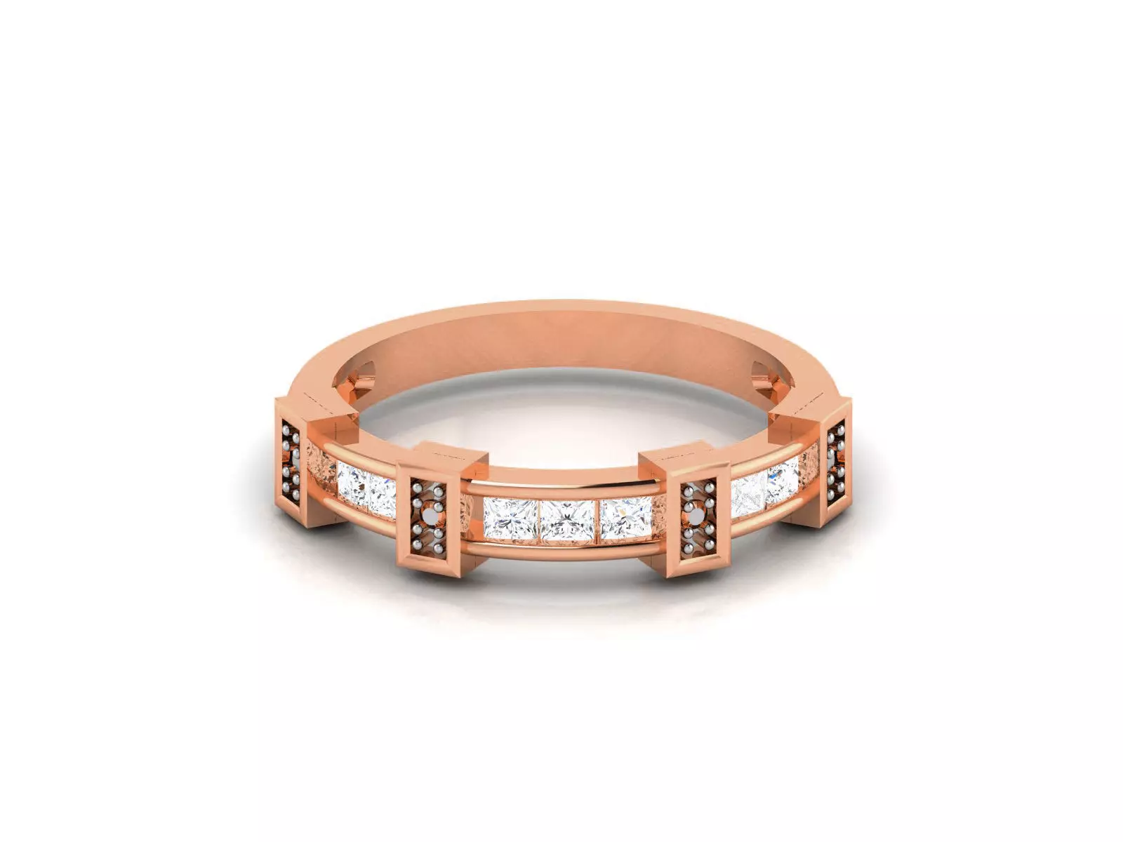 Diamond Band Ring 3dm render detail 3D print model_0