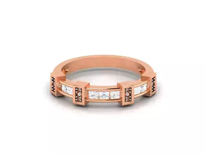 Diamond Band Ring 3dm render detail