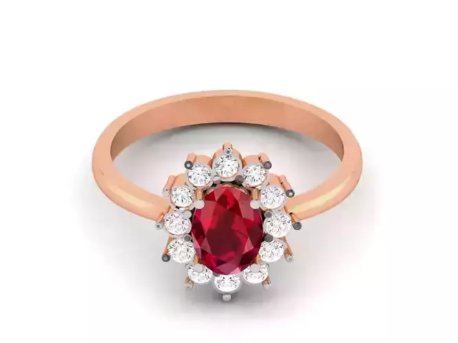 Women solitaire ring 3dm render detail