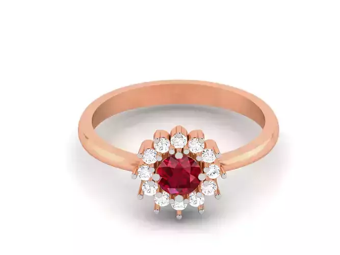 Women solitaire ring 3dm render detail