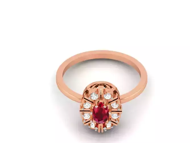 Women solitaire ring 3dm render detail