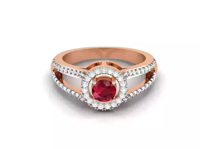 Women solitaire ring 3dm render detail