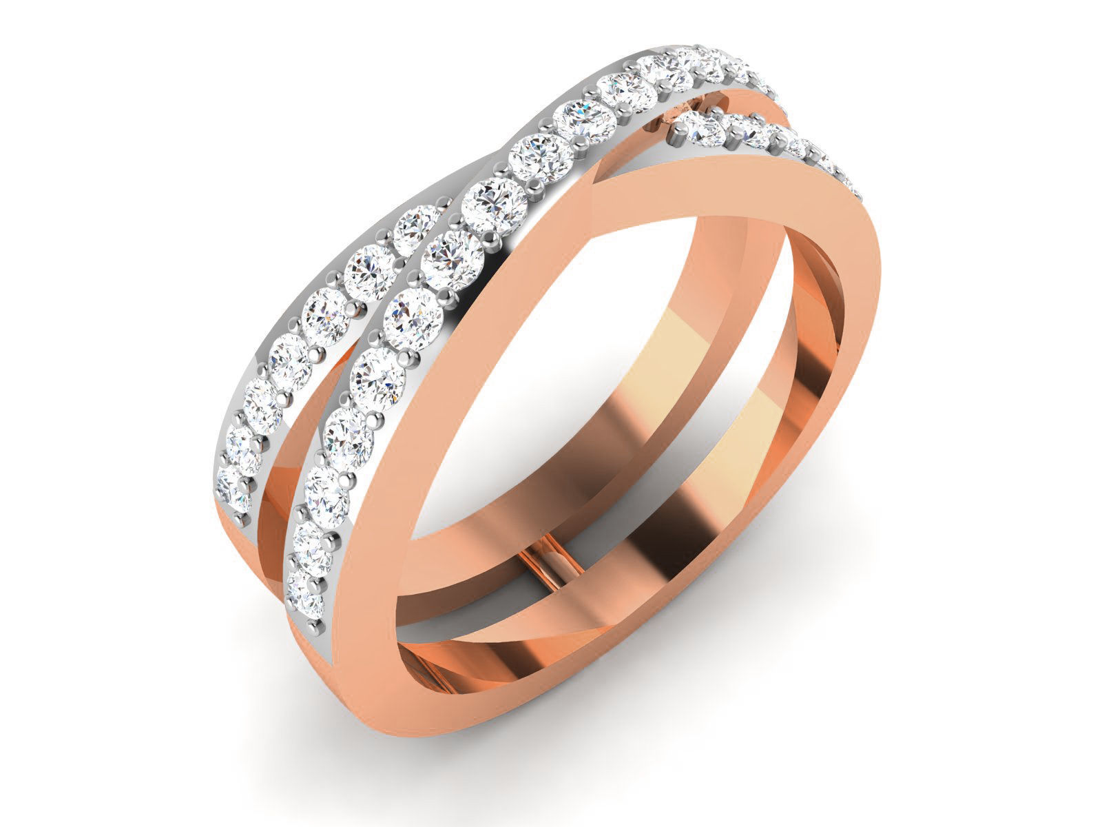 Wire Mesh High Jewelry Women Diamond Ring 3dm render details 3D print model_1