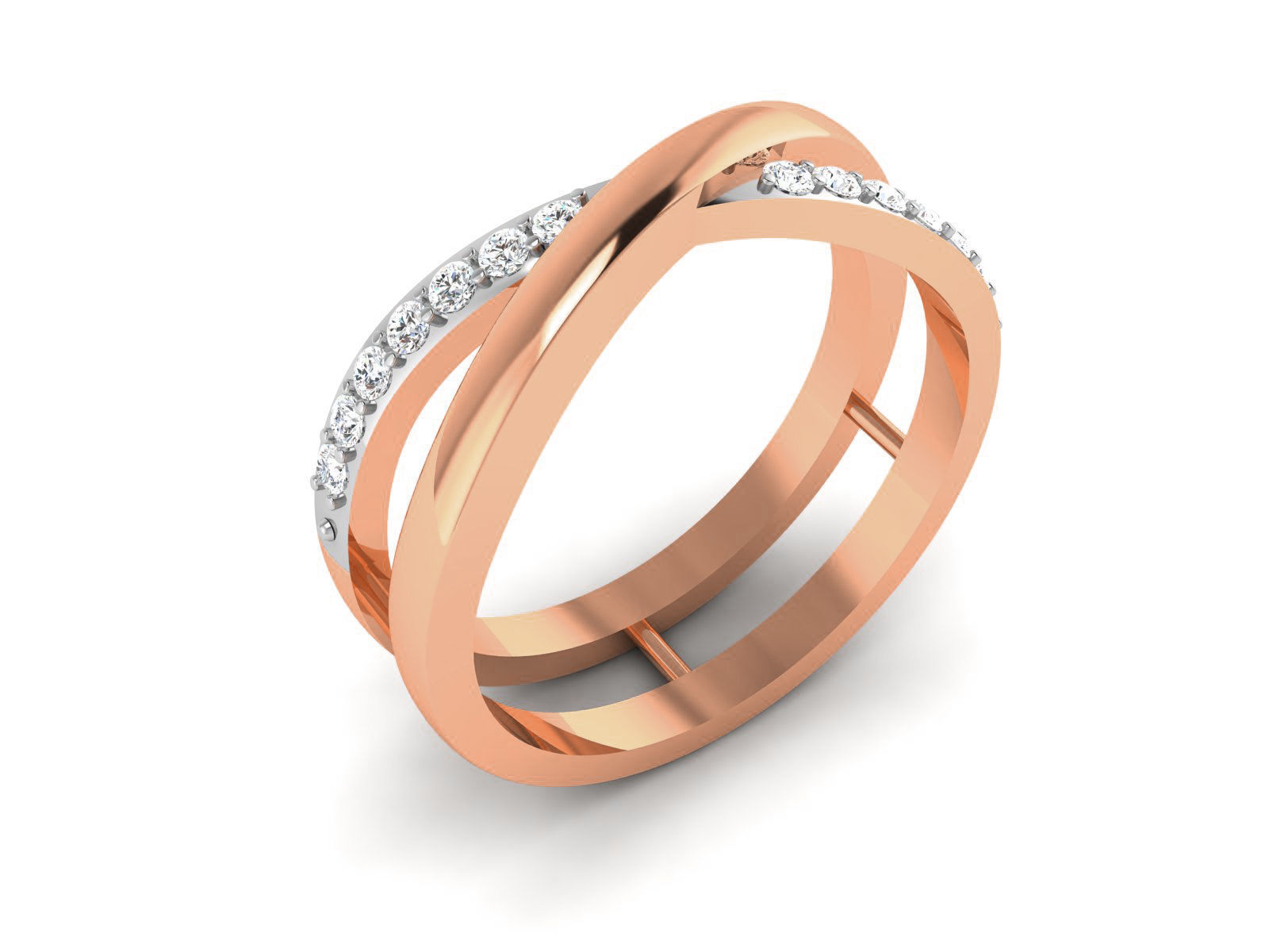 Wire Mesh High Jewelry Women Diamond Ring 3dm render details 3D print model_1