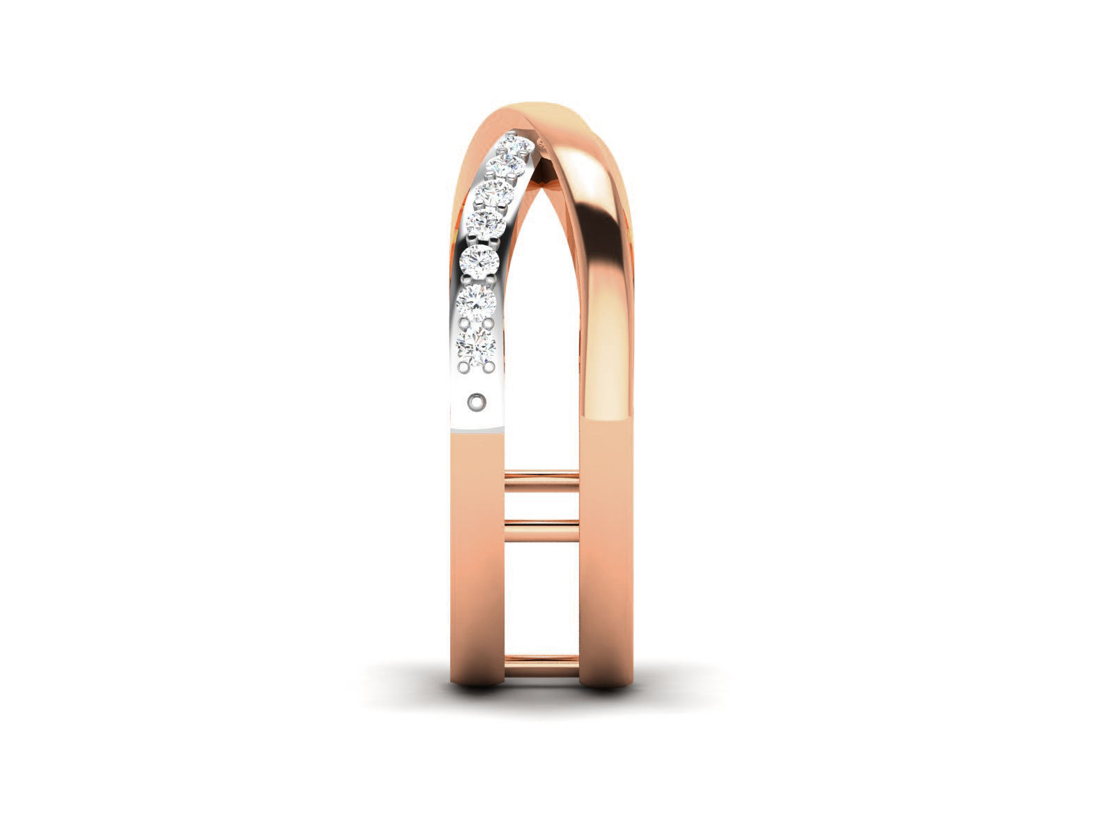 Wire Mesh High Jewelry Women Diamond Ring 3dm render details 3D print model_3