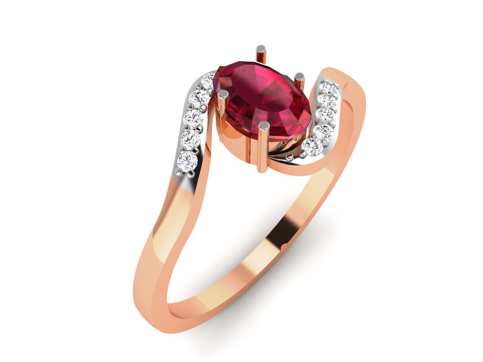 Women solitaire ring 3dm render detail 3D print model_1