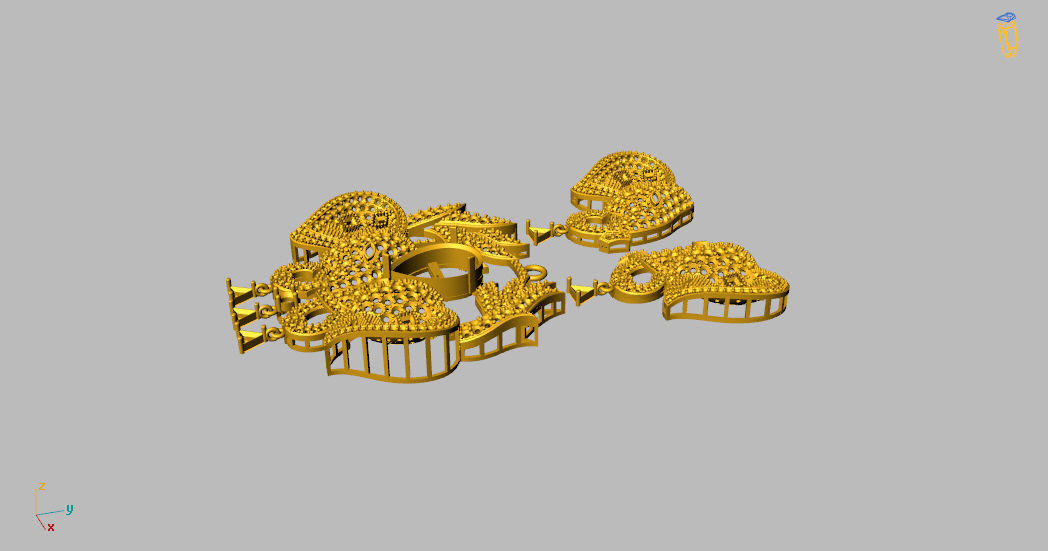 Elephant head pendant  3D print model_8