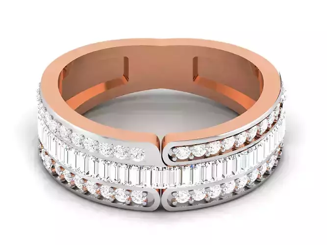 Diamond Band Ring 3dm render detail