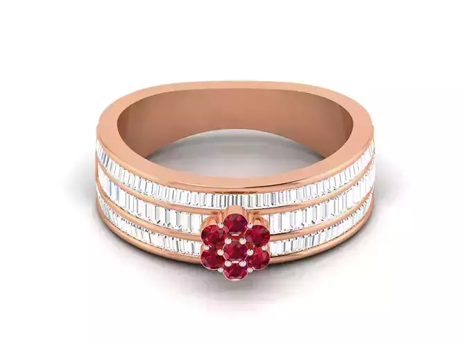 Diamond Band Ring 3dm render detail