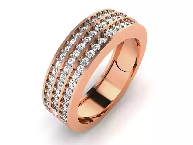 Diamond Band Ring 3dm render detail