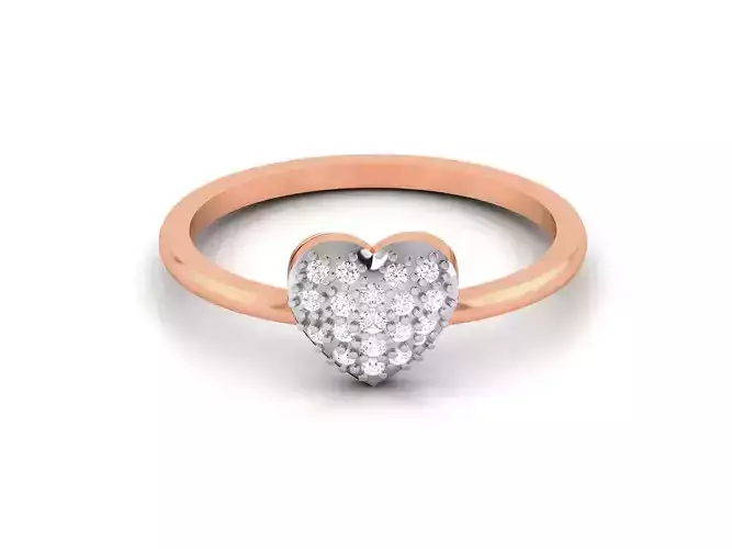 Ultra light wt minimalist Heart Ring 3dm renders detail 