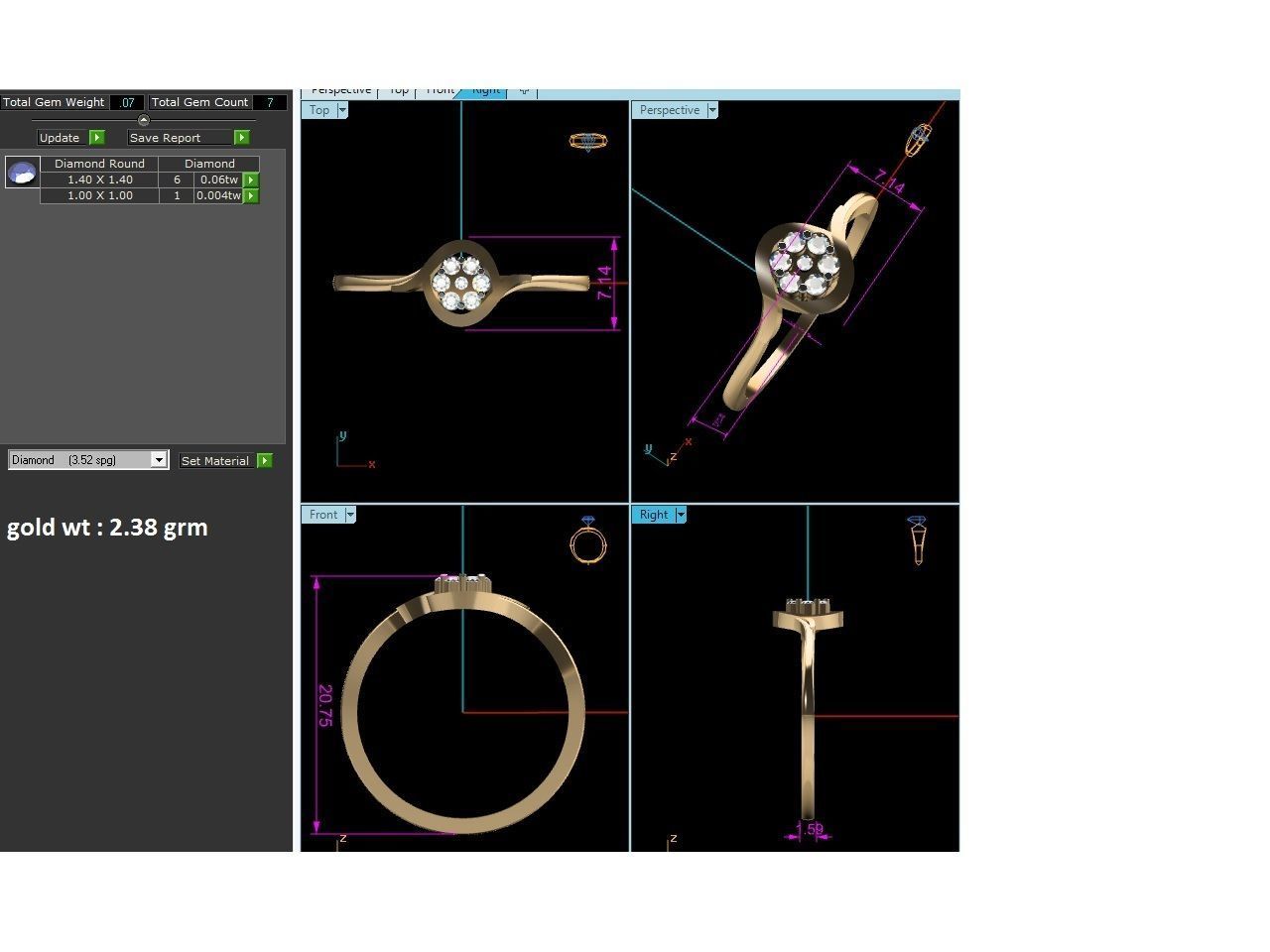 Ultra light wt minimalist Women Ring 3dm renders detail 3D print model_2
