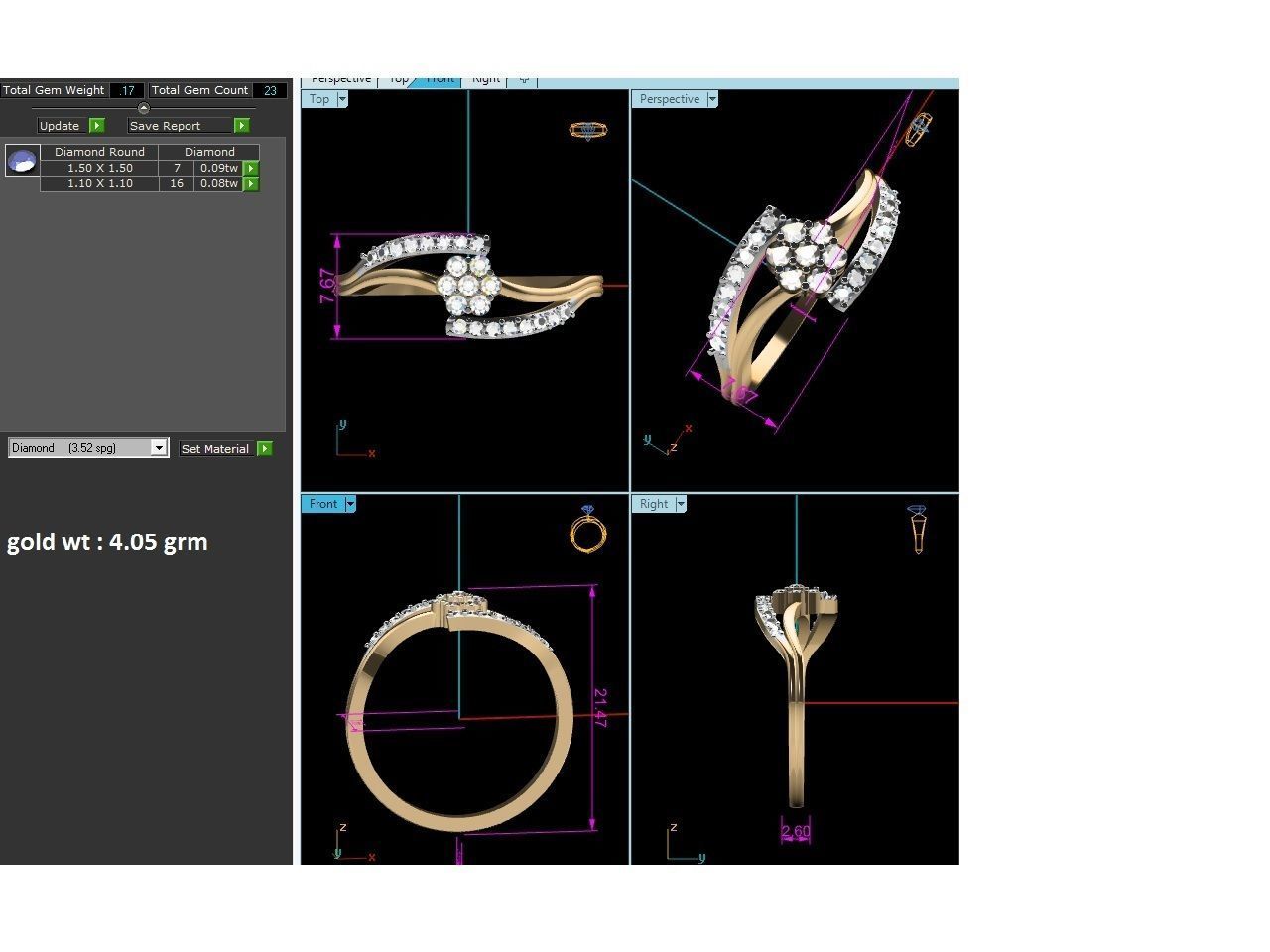 Ultra light wt minimalist Women Ring 3dm renders detail 3D print model_3