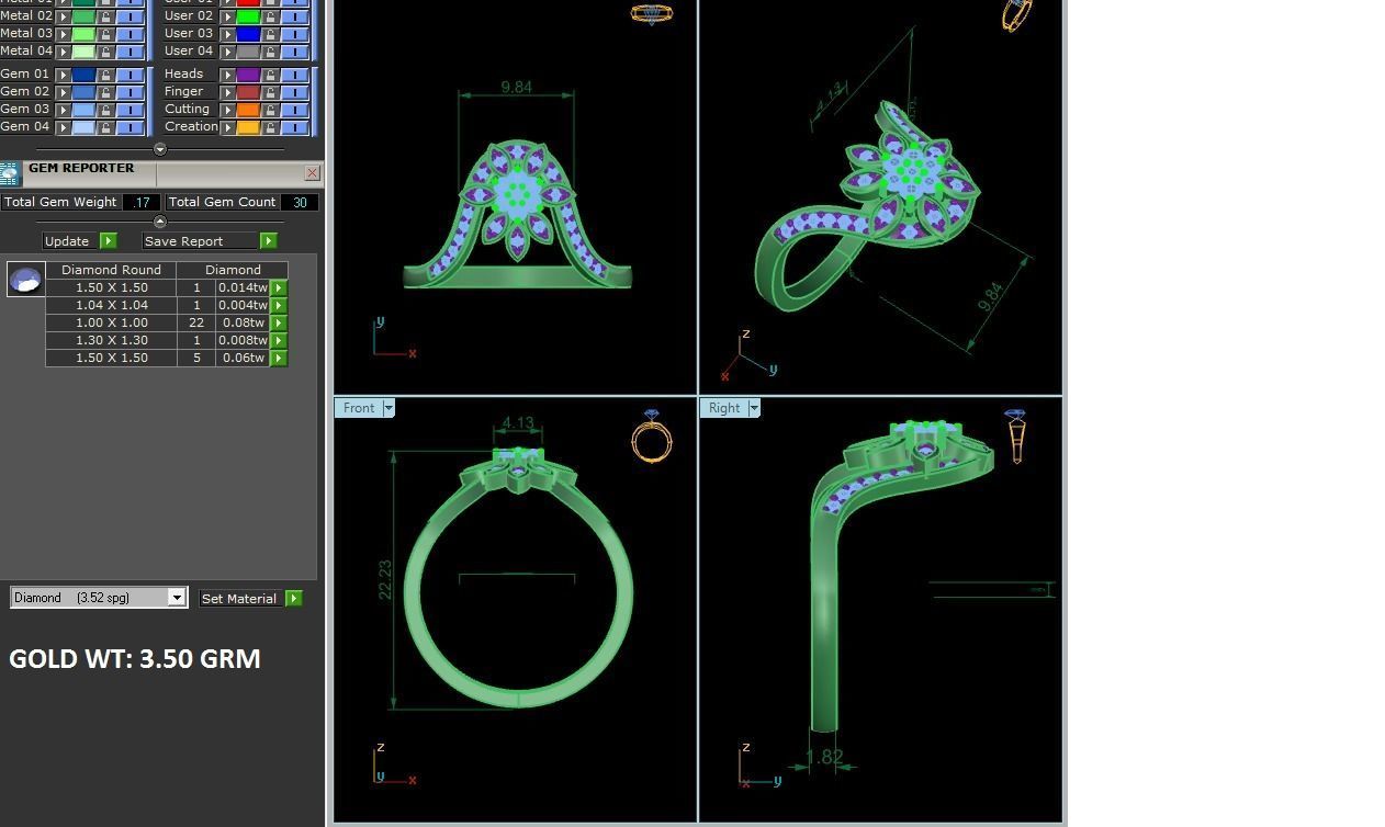 Ultra light wt minimalist Women Ring 3dm renders detail  3D print model_4