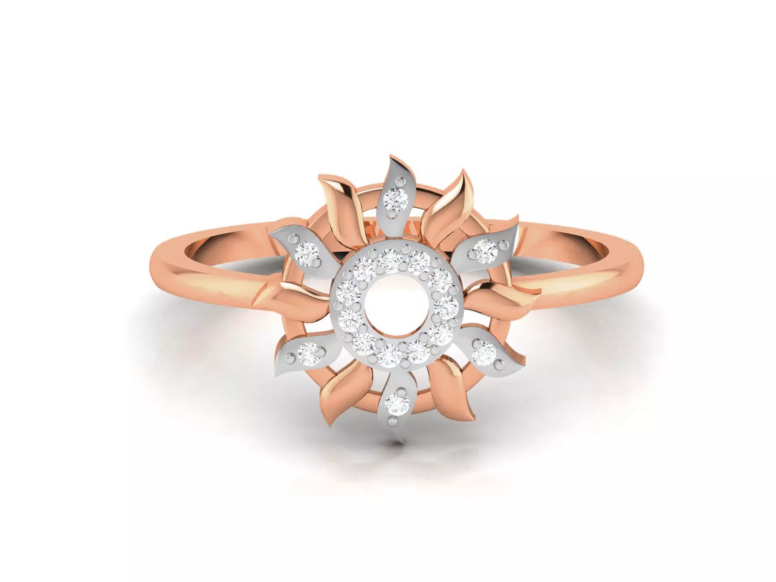 Flower Women Diamond Ring 3dm render details 3D print model_0