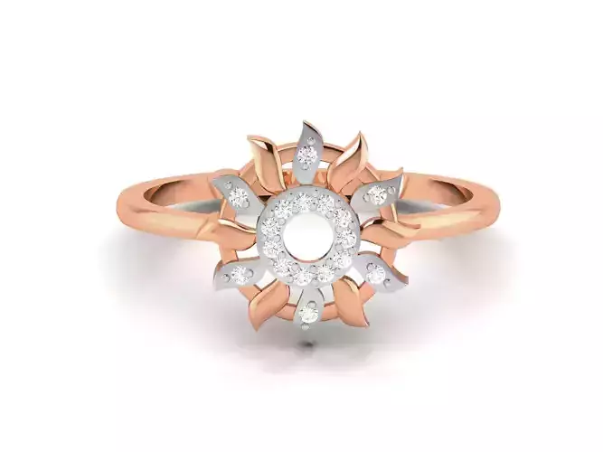 Flower Women Diamond Ring 3dm render details