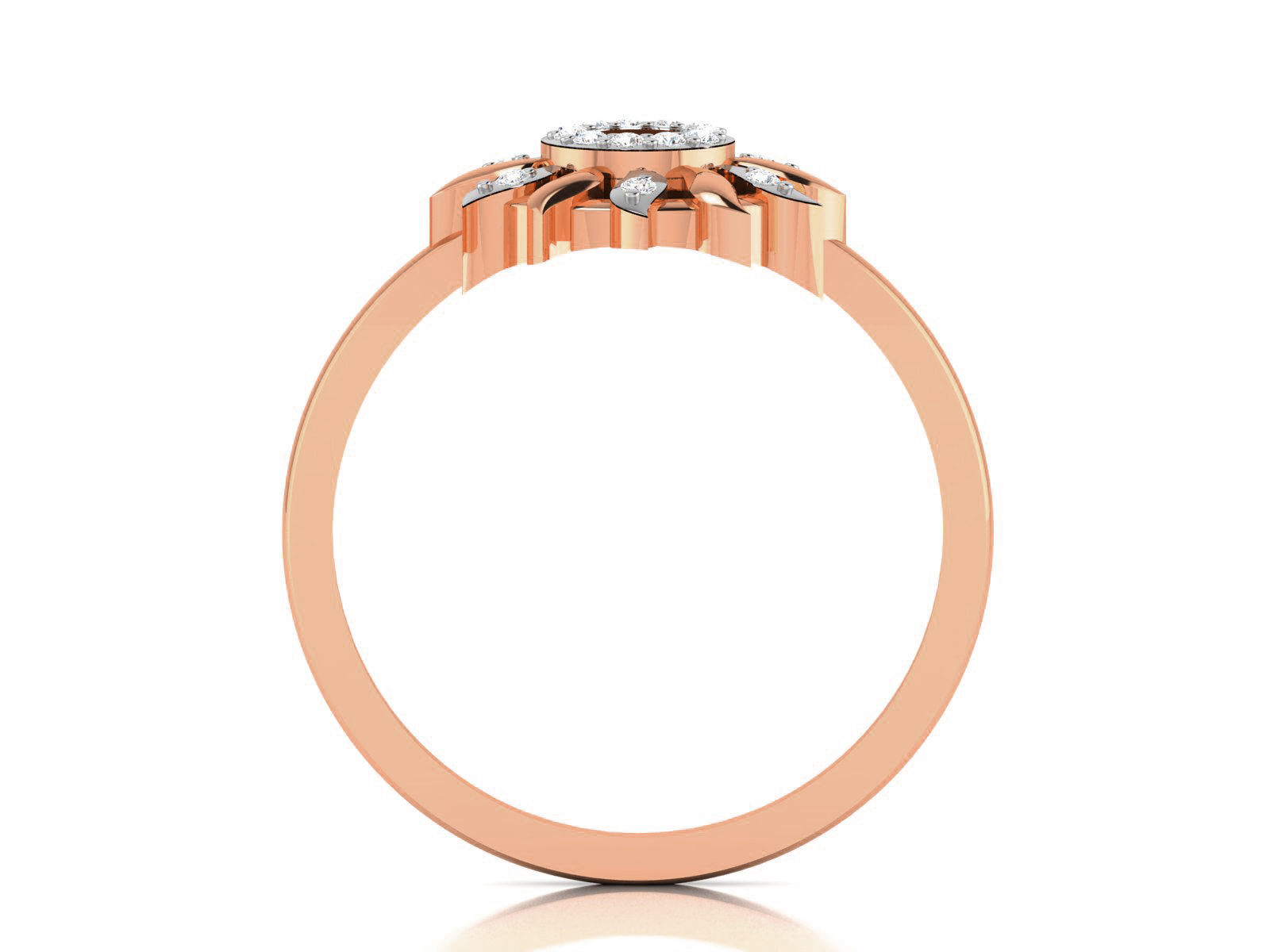 Flower Women Diamond Ring 3dm render details 3D print model_3