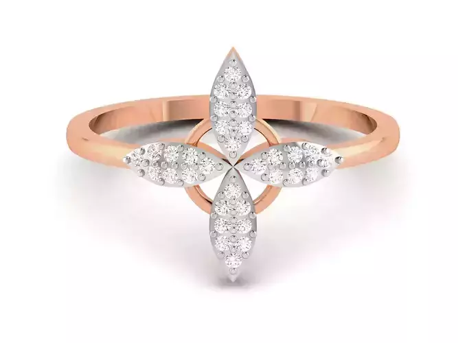 Flower Women Diamond Ring 3dm render details