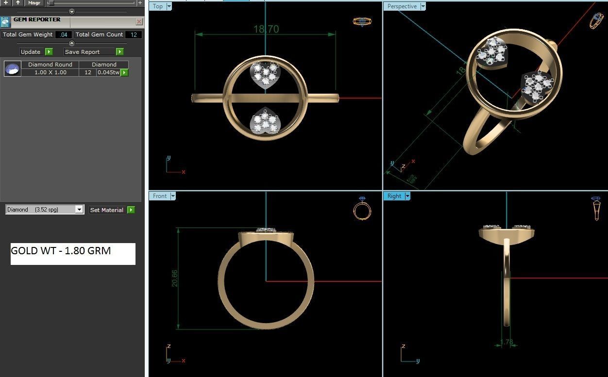 Ultra light wt minimalist Women Ring 3dm renders detail 3D print model_1