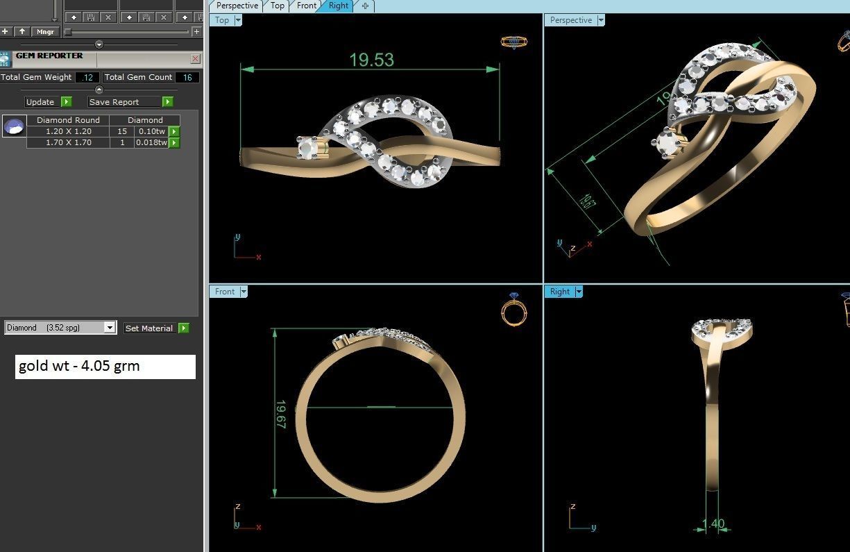 Ultra light wt minimalist Women Ring 3dm renders detail  3D print model_1