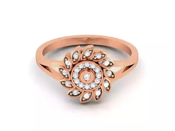 Flower Women Diamond Ring 3dm render details