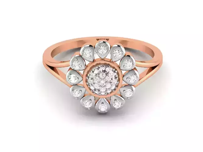Women Diamond Cocktail Ring 3dm renders detail