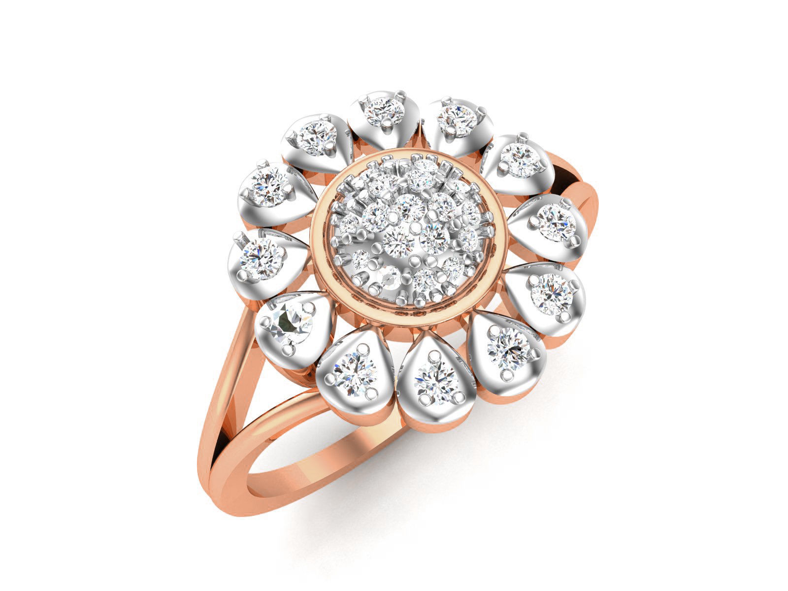 Women Diamond Cocktail Ring 3dm renders detail 3D print model_2