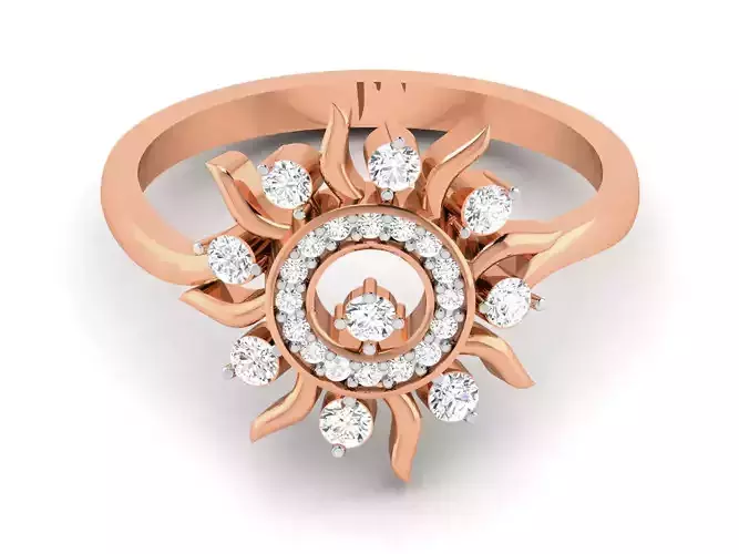 Women Diamond Cocktail Ring 3dm renders detail