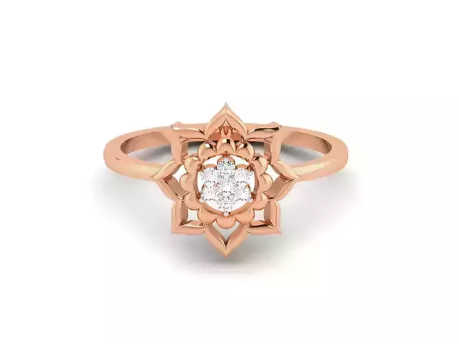Flower Women Diamond Ring 3dm render details