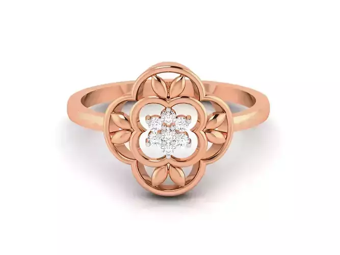 Flower Women Diamond Ring 3dm render details