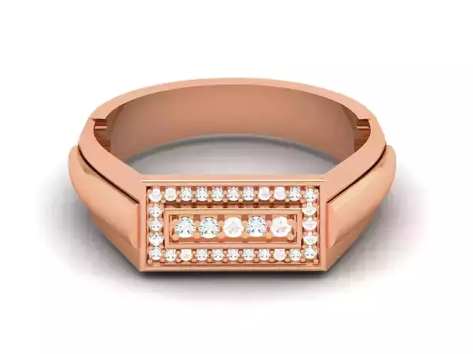Gents Groom Mens Diamond Band Ring 3dm render details 3D print model