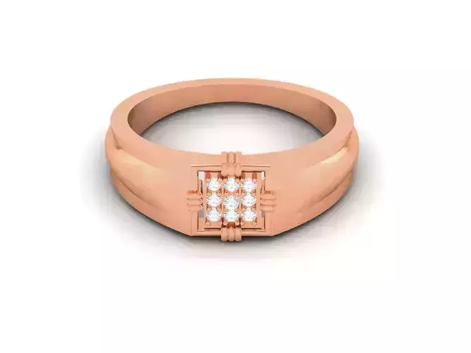 Gents Groom Mens Diamond Band Ring 3dm render details 3D print model