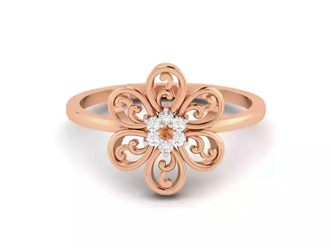 Flower Women Diamond Ring 3dm render details