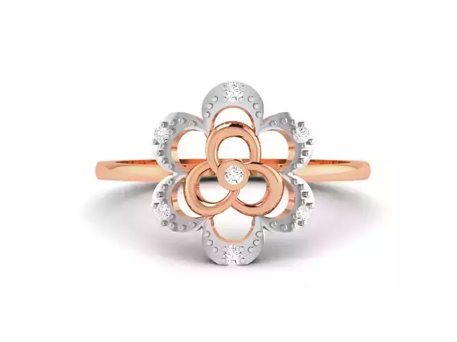 Flower Women Diamond Ring 3dm render details