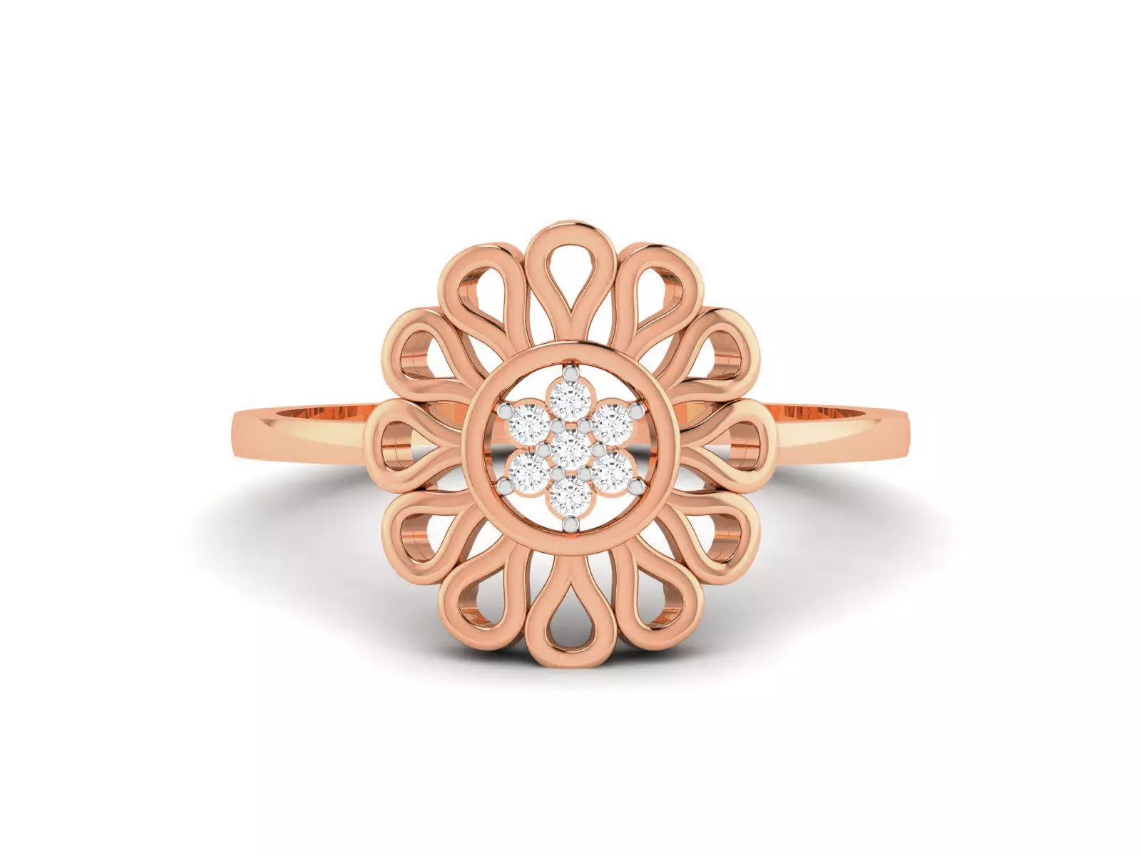 Flower Women Diamond Ring 3dm render details 3D print model_0